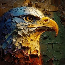 Sfeervol Adelaar portret in olieverf van Stad & Wand