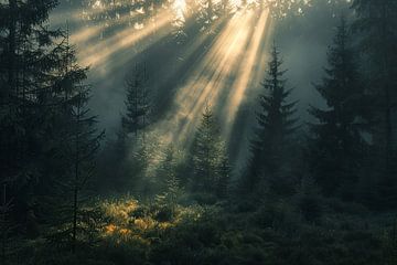 Morgenlicht im Wald von Egon Zitter