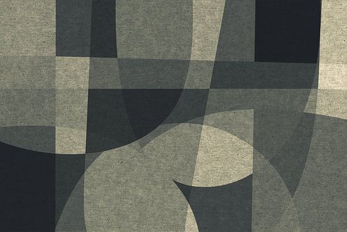 Abstracte organische vormen en lijnen. Geometrische kunst in retro stijl in grijs II