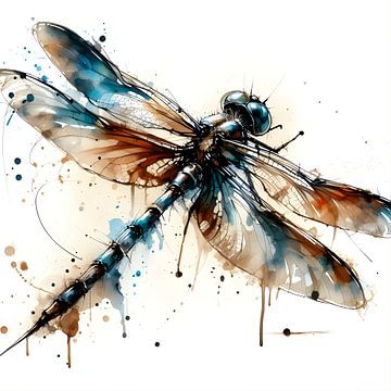 libelle aquarel van Jessica Berendsen