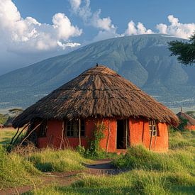 Leben in der afrikanischen Savanne: Traditionelle Lehmhütte von ArtOfPictures