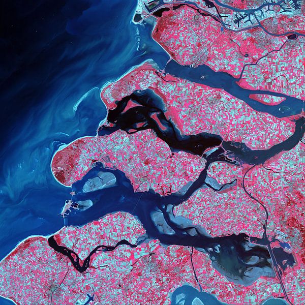 Foto van Zeeland met licht in infrarood en rood van Atelier Liesjes