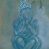 L'immobilité. Dessin au pastel d'un bouddha en méditation . sur Ineke de Rijk