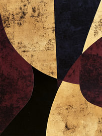 Abstraction aux tons dorés et bordeaux sur IamHomeStudio