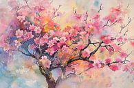 Watercolour of Cherry Blossom in Spring by Imperial Art House thumbnail
