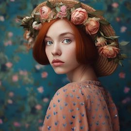 Modern and colourful portrait by Carla Van Iersel