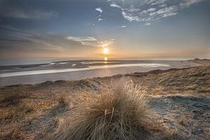 Zonsondergang, Maasvlakte (Rotterdam) van Jacqueline de Groot