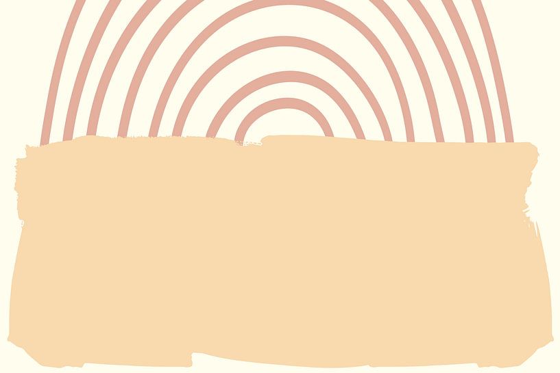 Gentle Scandinavia Rainbow Landscape Peach Pink by Mad Dog Art