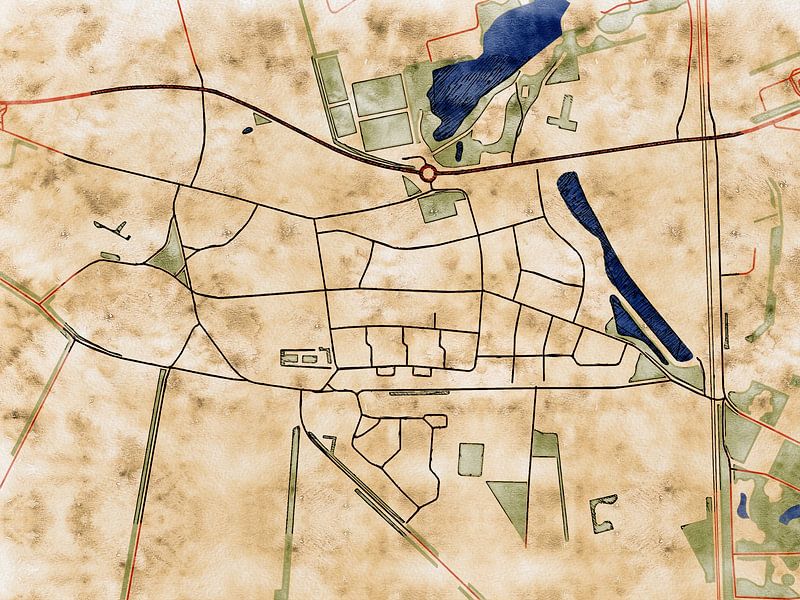 Map of Tynaarlo with the style 'Serene Summer' by Maporia