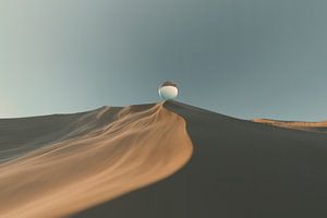 Boule de verre sur une dune de sable sur Besa Art