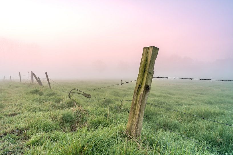 prairie avec un beau lever de soleil par Marcel Derweduwen