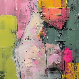 Woman Abstract | Woman Yellow by Eye catching paintings