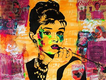 Audrey Hepburn Coca von Kathleen Artist Fine Art