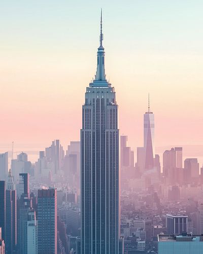 Sunrise over the City of NYC by Thea