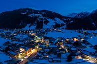 Hollersbach at night in winter Aerial view by Daniel Kogler thumbnail