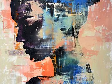 Abstract Vrouw Met Kleur van Blikvanger Schilderijen