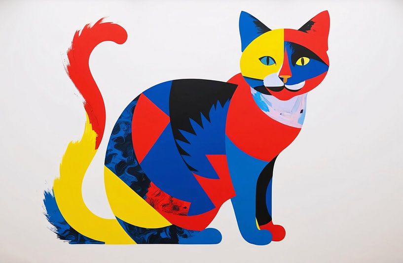 Abstract geometric cat illustration by Art & Soul Creations