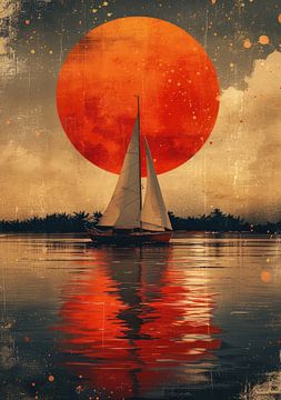 Sailboat Sea Maritime Moon Shipping
