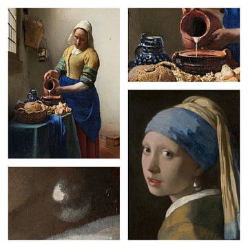 Milkmaid and Girl with a Pearl Earring - collage by Digital Art Studio