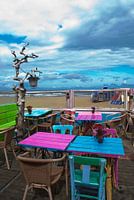 Picture of a beach pavilion in Scheveningen.