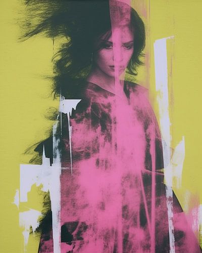 Moderne collage in neon roze