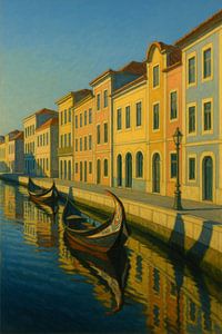 Aveiro’s Golden Reflections – Light on the Canals of Portugal