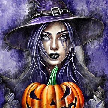 Purple Halloween (art, drawing) by Art by Jeronimo