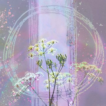 lila lente met fluitenkruid. van Alie Ekkelenkamp
