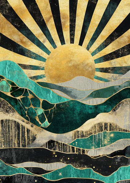 Art Deco Sunrise - Mountains by Niklas Maximilian