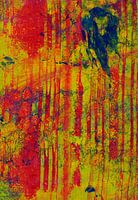 Lebendige abstrakte Kunst mit roten und gelben Mustern