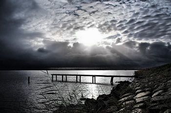 Durgerdam, Ijsselmeer bij zwaar weer.