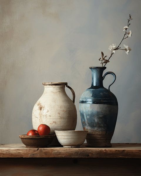 Stillleben im Japandi und Wabi-Sabi Stil von Carla Van Iersel