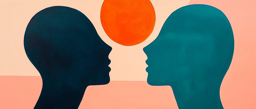 Facial contours in a play of colours - harmony by Poster Art Shop