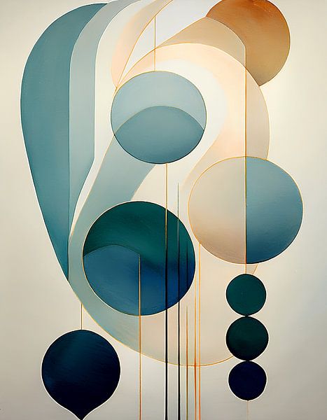 Tableau abstrait de style Bauhaus par Martine Affre Eisenlohr