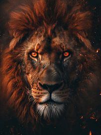 Gros plan sur un lion