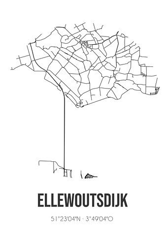 Ellewoutsdijk (Zeeland) | Landkaart | Zwart-wit