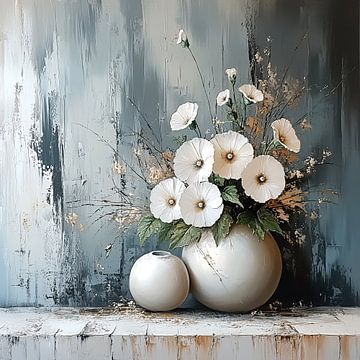 Modern Bloemenschilderij | Whispered Blooms van Kunst Kriebels