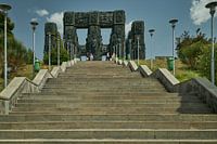 Kroniek van Georgië gelegen op een kleine heuvel aan de rand van Tbili