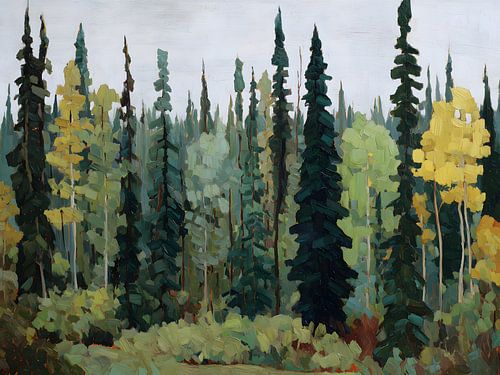 Forest landscape painting