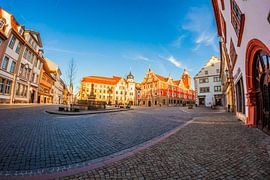 Marktplatz Gotha mit Rathaus – Historische Platzarchitektur im Stadtkern von Mixed media vector arts