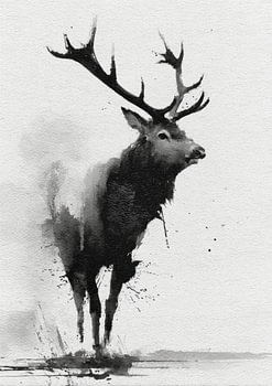 Majestueus portret van een zwart-witte eland