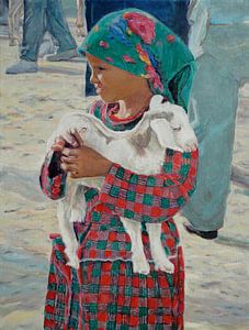 Girl with goat in morocco, Hubertine Heijermans