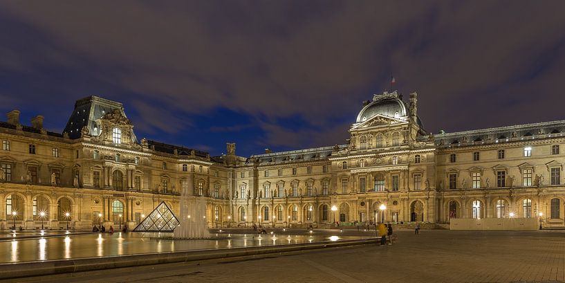 The Louvre Museum in Paris by Night - 1 by Tux Photography