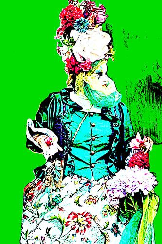 A Venetian carnival costume mixed media art