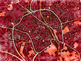 Map of Aalst with the style 'Amber Autumn' by Maporia