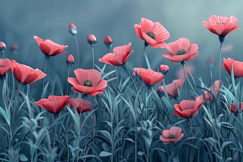 bloemenkunst aan de muur