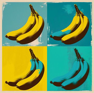 Pop Art lithograph of bananas in the style of Andy Warhol by Roger VDB