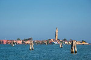Blick auf die Insel Burano bei Venedig in Italien