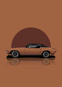 Kunst 1970 Chevrolet Camar Chocolade van D.Crativeart