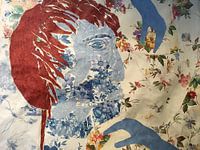 collage gezicht blauw